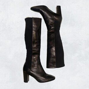 New L K Bennett Brianna Smooth Leather Black Knee Boots 39 Women Made In Italy